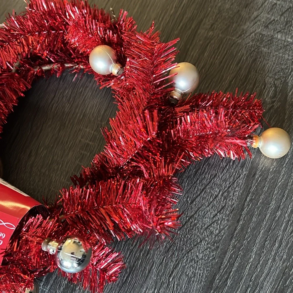 Ashland Red Tinsel Garland with Gold Accents